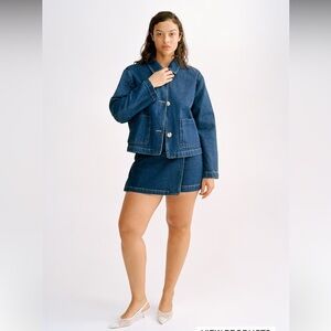 H&M Dark Blue Denim set Jacket & Skort